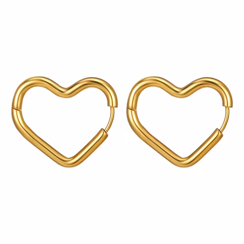 Örhänge / huggies - Hjärtformad (par)