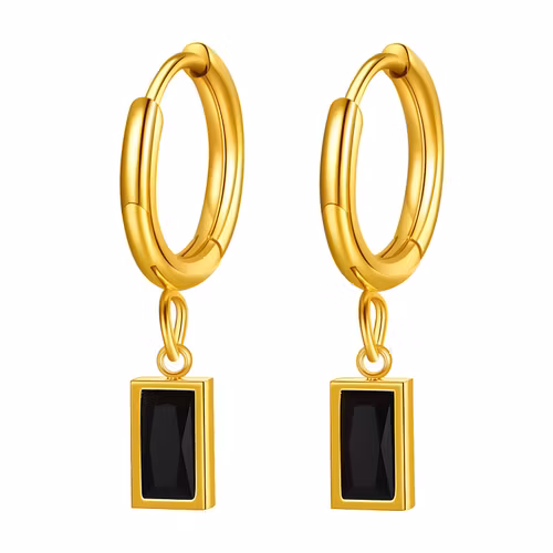 Örhänge / huggies - Noir Jet (par)