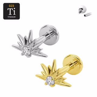 Labret i titanium - "Soluppgång" med cz