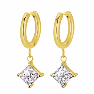 Creol med CZ hänge - 18K guldpläterad (par)