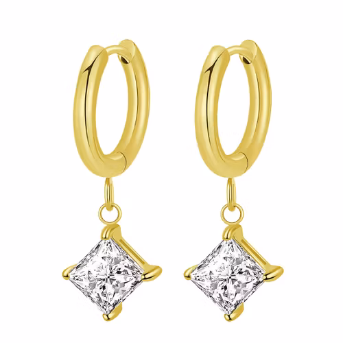 Creol med CZ hänge - 18K guldpläterad (par)