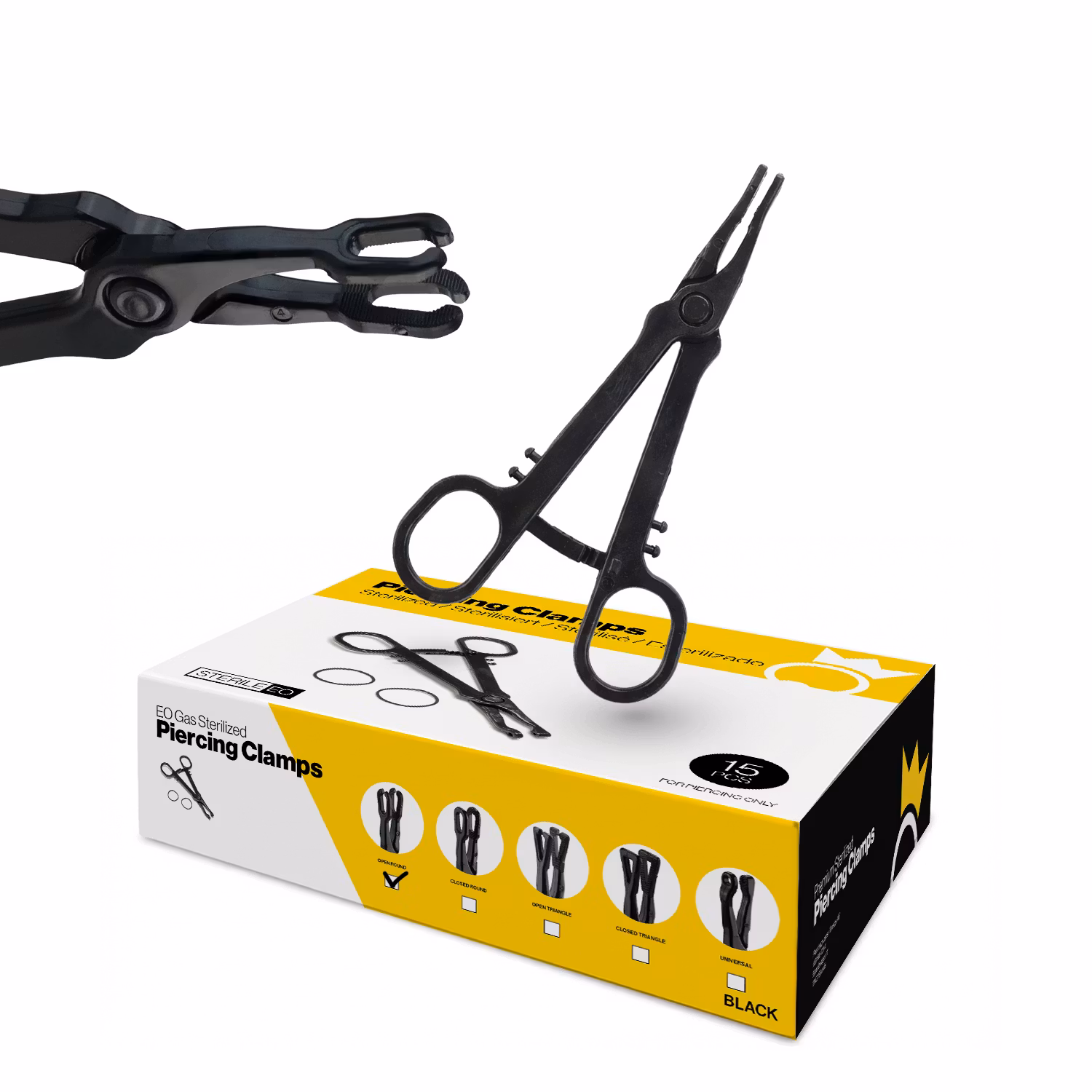 Steril Slotted Mini Sponge piercingtång (Box med 15st)