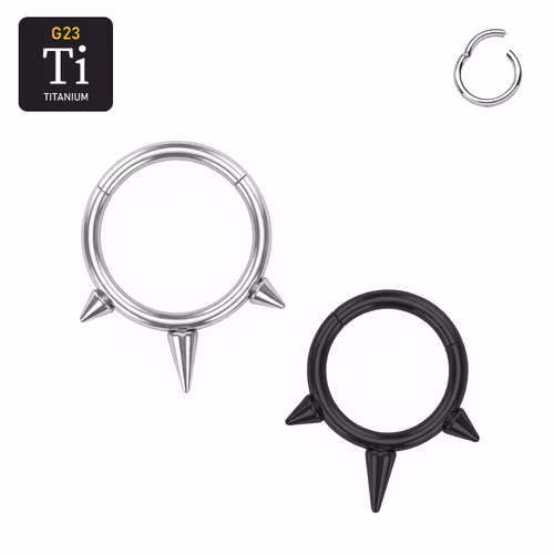 Septum segmentring i titanium 1.2mm med gångjärn och spikes