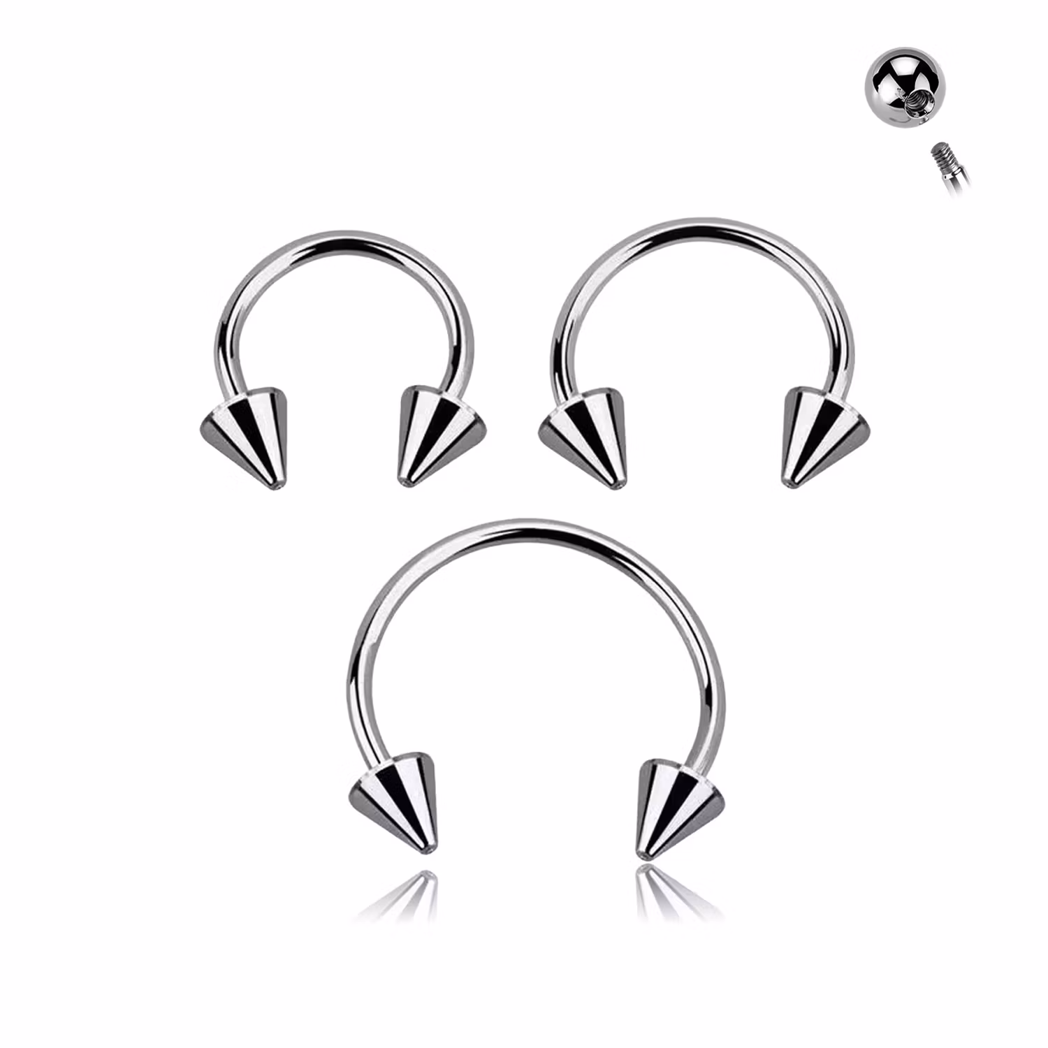 CBR i kirurgiskt stål 0.8mm utvändigt gängad med 3mm koner