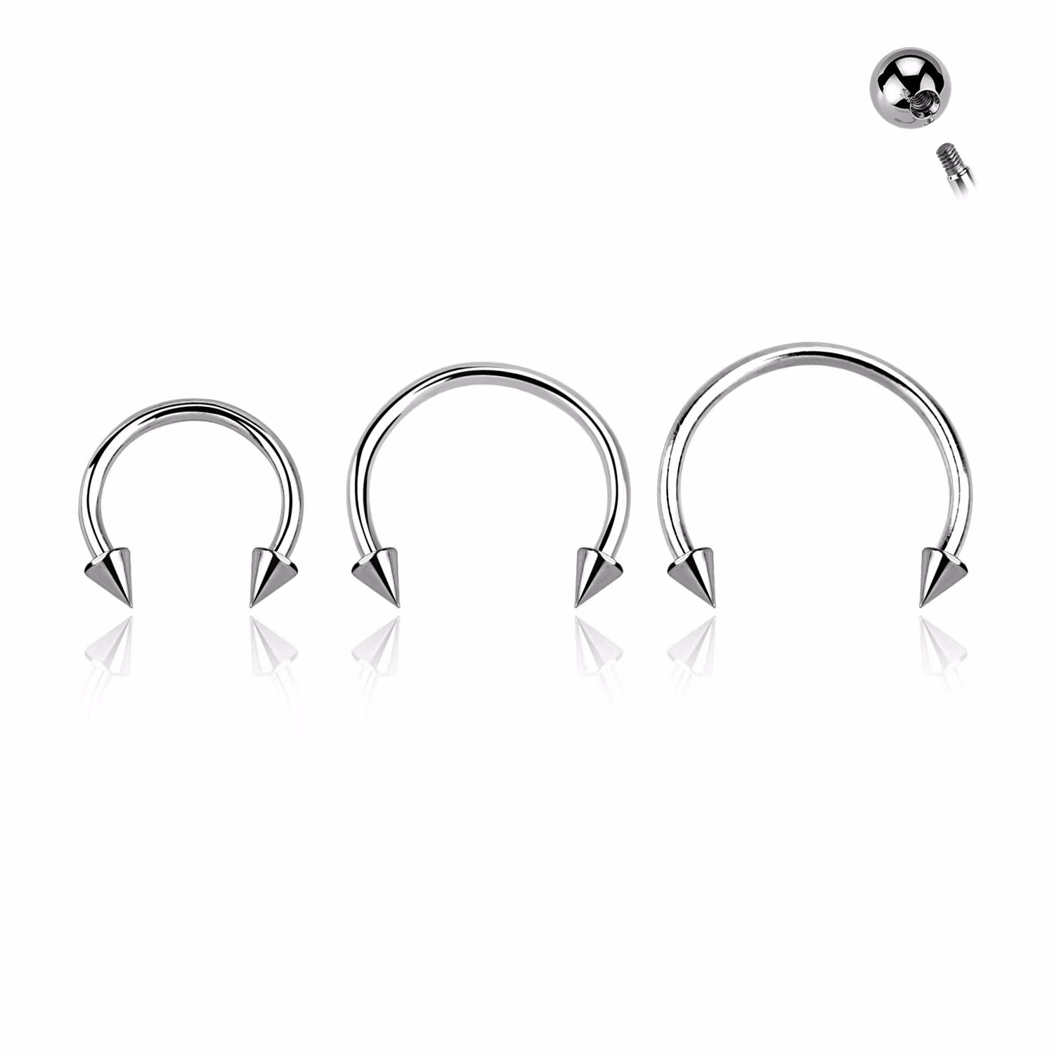 CBR i kirurgiskt stål 1.0mm utvändigt gängad med 2mm koner