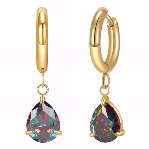 "Moondrop" - 18K Guldpläterat örhänge med CZ