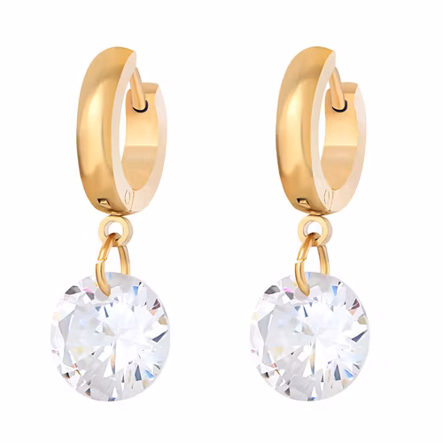 "Diamant" - 18K Guldpläterat örhänge med CZ