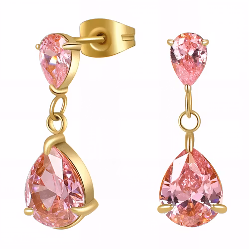 "Lovedrops" - 18K Guldpläterat örhänge med CZ