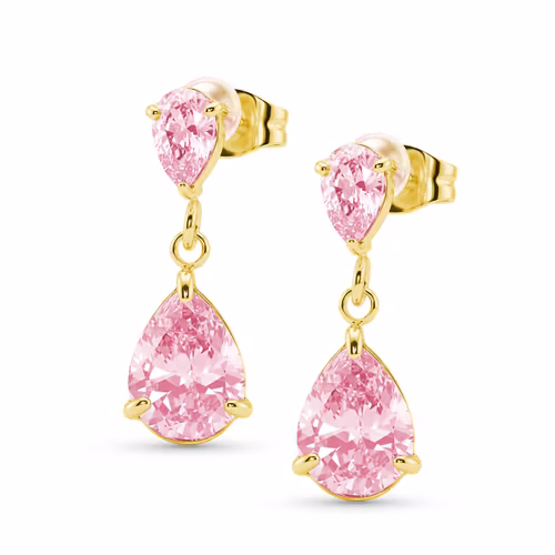 "Lovedrops" - 18K Guldpläterat örhänge med CZ (par)