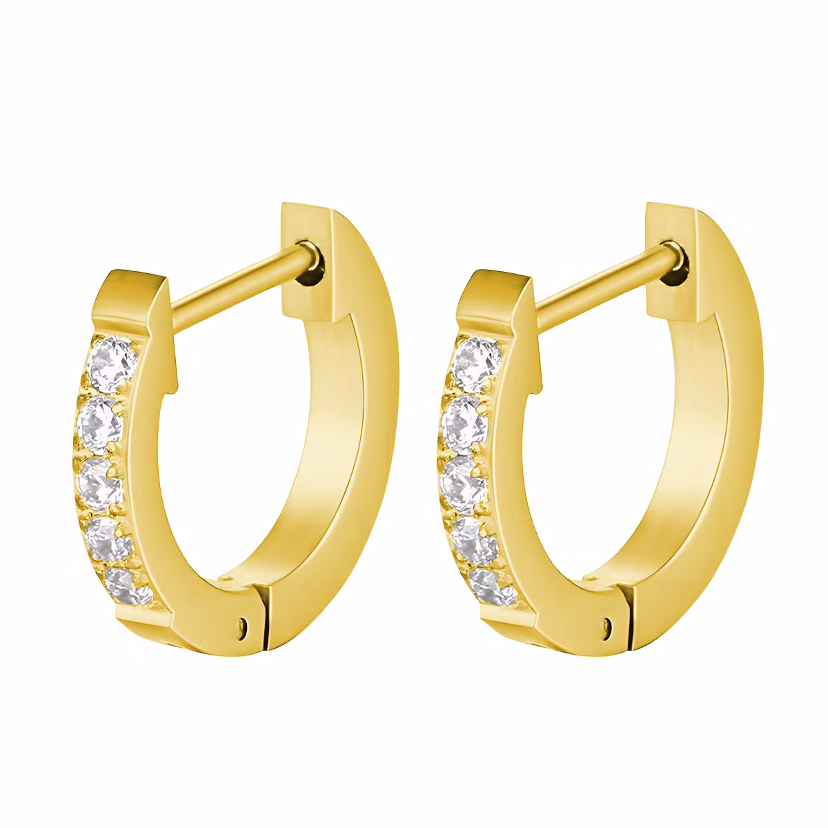 Örhänge - 18K Guldpläterad Creol med CZ (par)