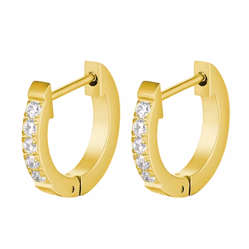 Örhänge - 18K Guldpläterad Creol med CZ (par)