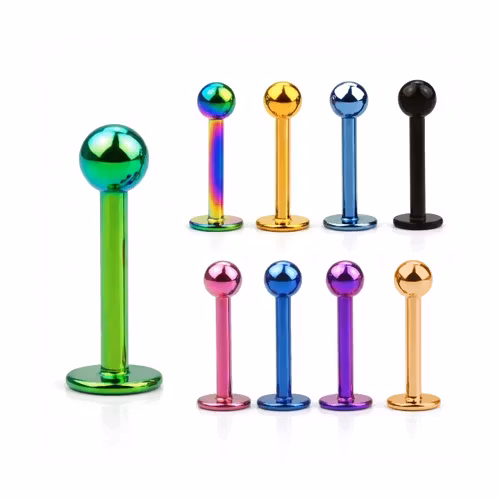 PVD-Pläterad Labret / Monroe 1.2mm med 3mm kula