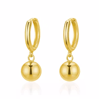 "Kula" - 18K Guldpläterat örhänge med solid kula