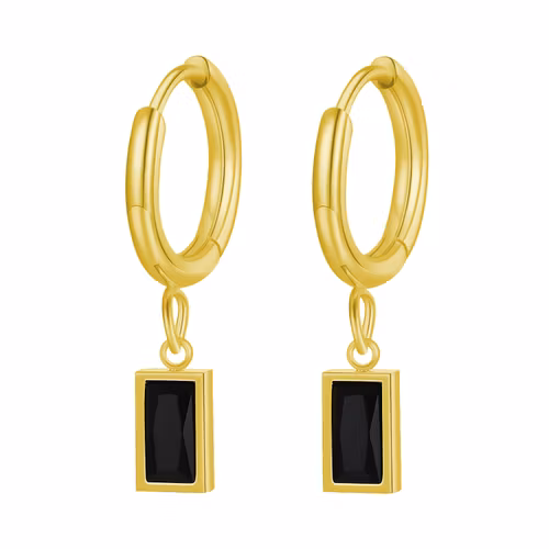 Örhänge / huggies - Noir Jet (par)