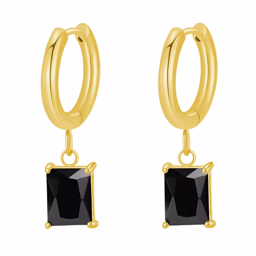 Örhänge / huggies - Noir Jet Bold (par)