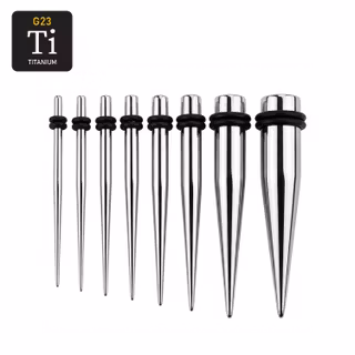 Töjning / Taper i titanium med O-ringar i gummi