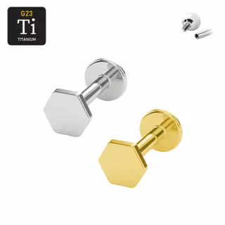 Labret i titanium 1.2mm invändigt gängad med 5mm hexagon