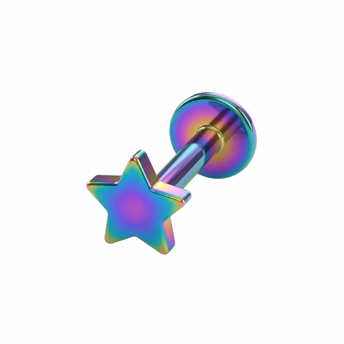 Labret i titanium 1.2mm invändigt gängad med 4mm stjärna