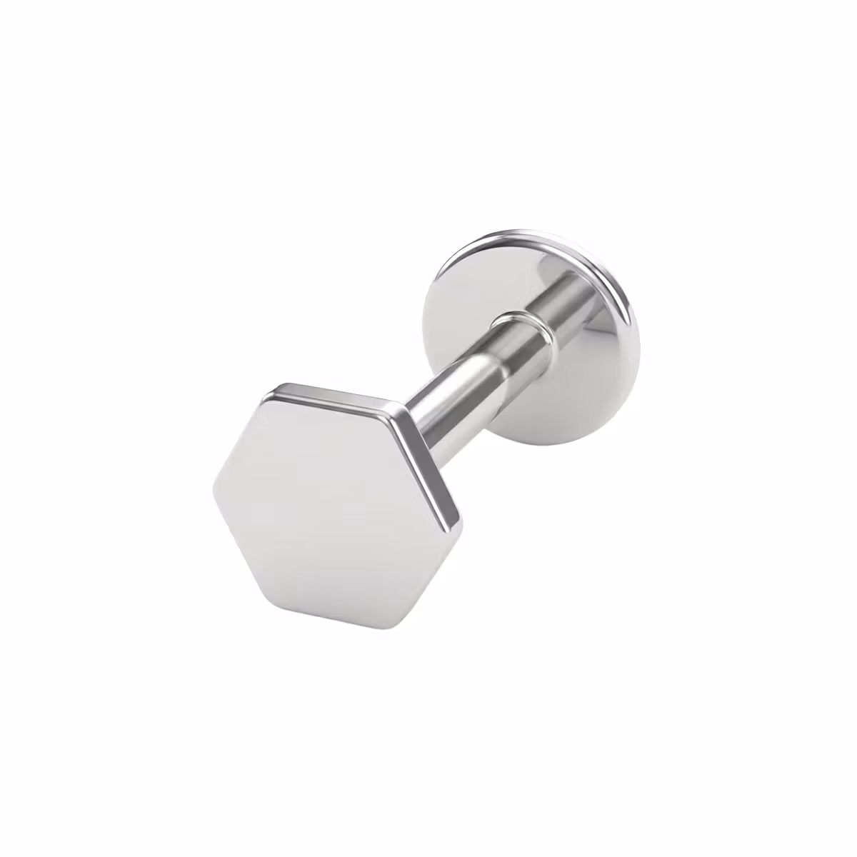 Labret i titanium 1.2mm invändigt gängad med 5mm hexagon