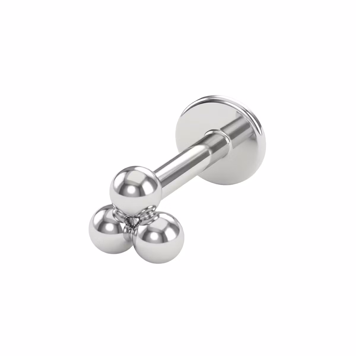 Labret i titanium 1.2mm invändigt gängad 4mm "Trinity" kluster