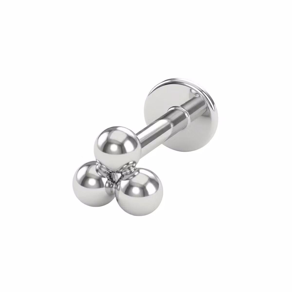 Labret i titanium 1.2mm invändigt gängad 6mm "Trinity" kluster