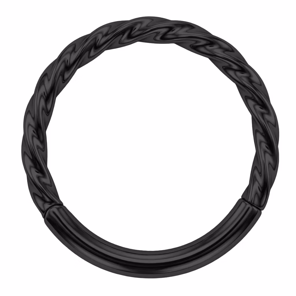 Titanium segmentring 1.2mm med gångjärn och twistad design