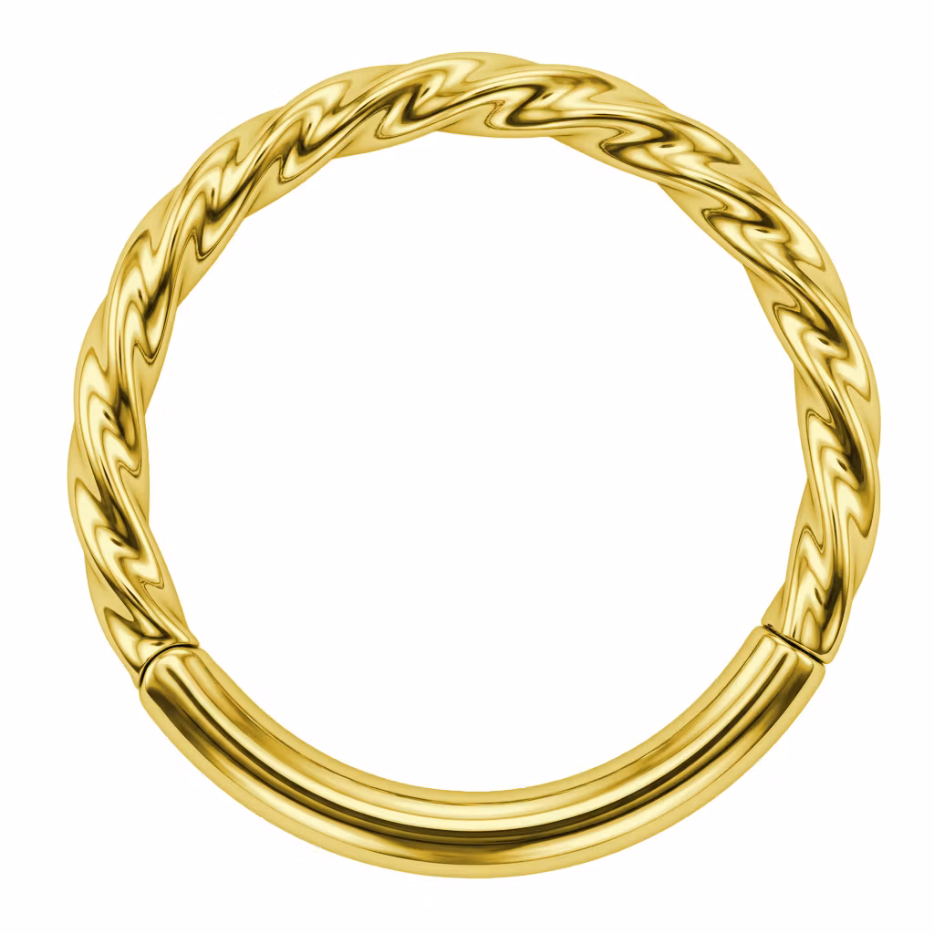 Titanium segmentring 1.2mm med gångjärn och twistad design