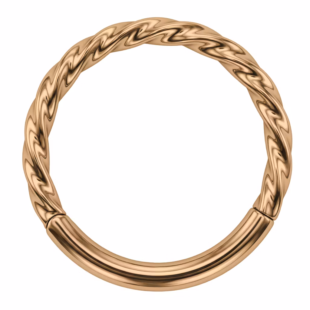 Titanium segmentring 1.2mm med gångjärn och twistad design