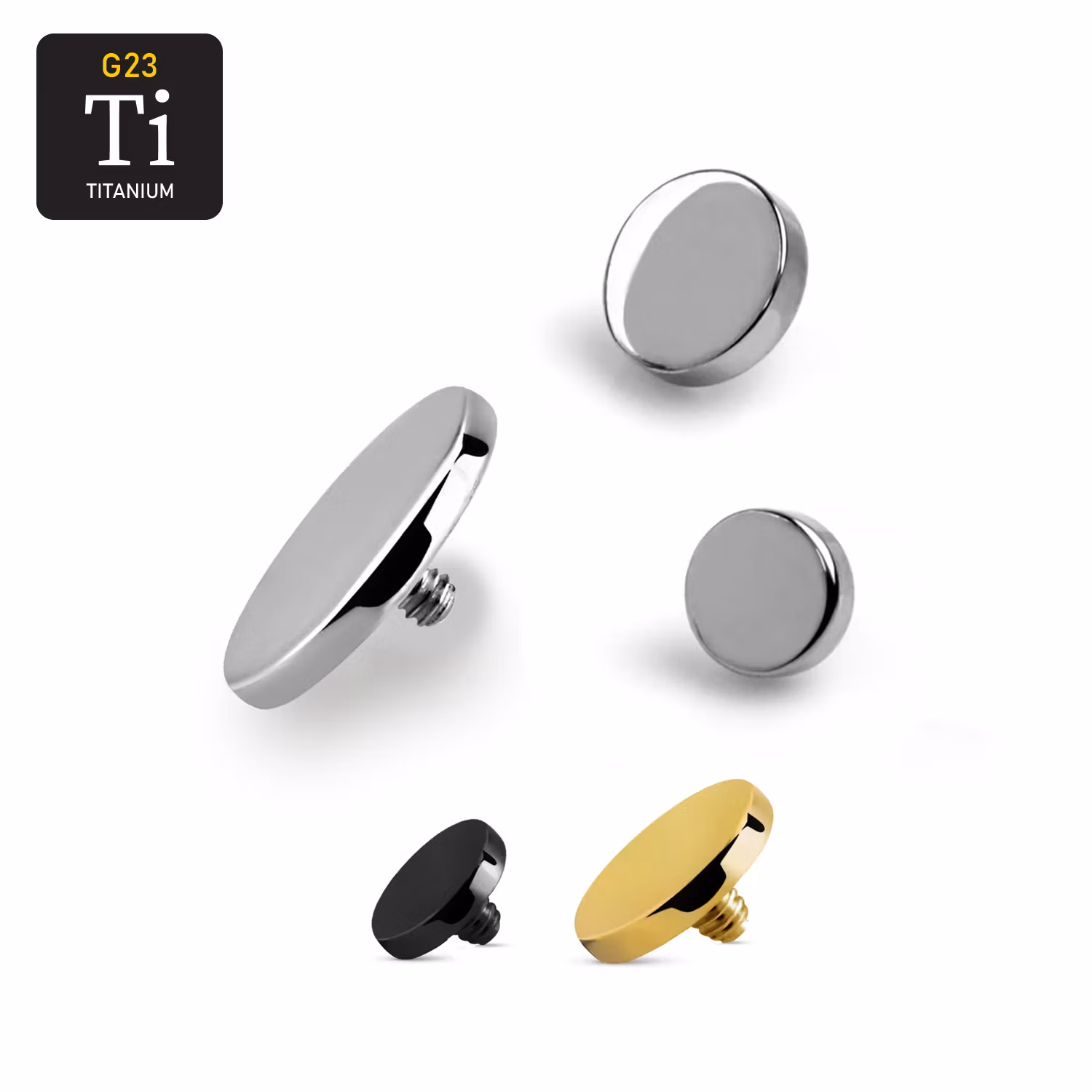 Platt topp i titanium för 0.9mm gänga