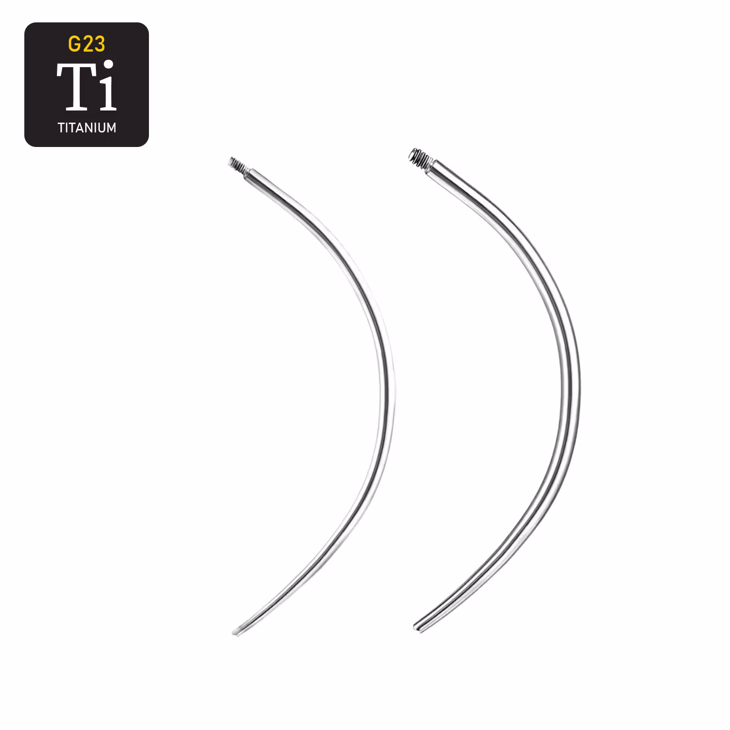 Böjd ledsticka / taper i titanium för invändigt gängade smycken