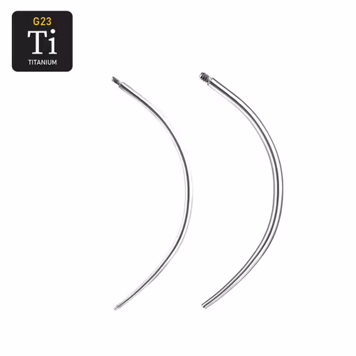 Böjd ledsticka / taper i titanium för invändigt gängade smycken