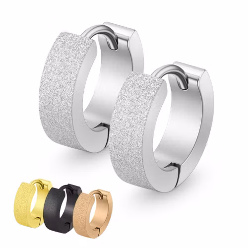 Frostad PVD-pläterad huggie (par)