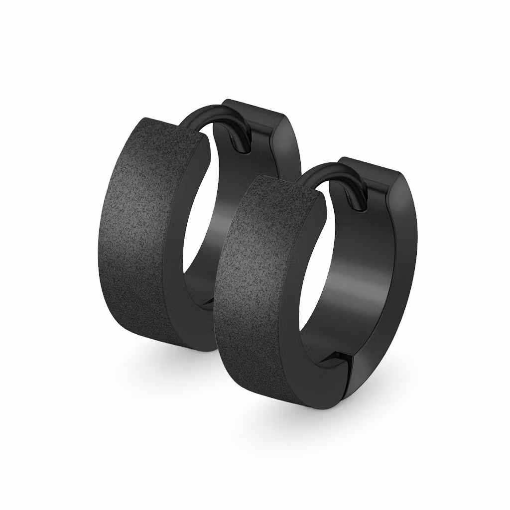 Frostad PVD-pläterad huggie (par)