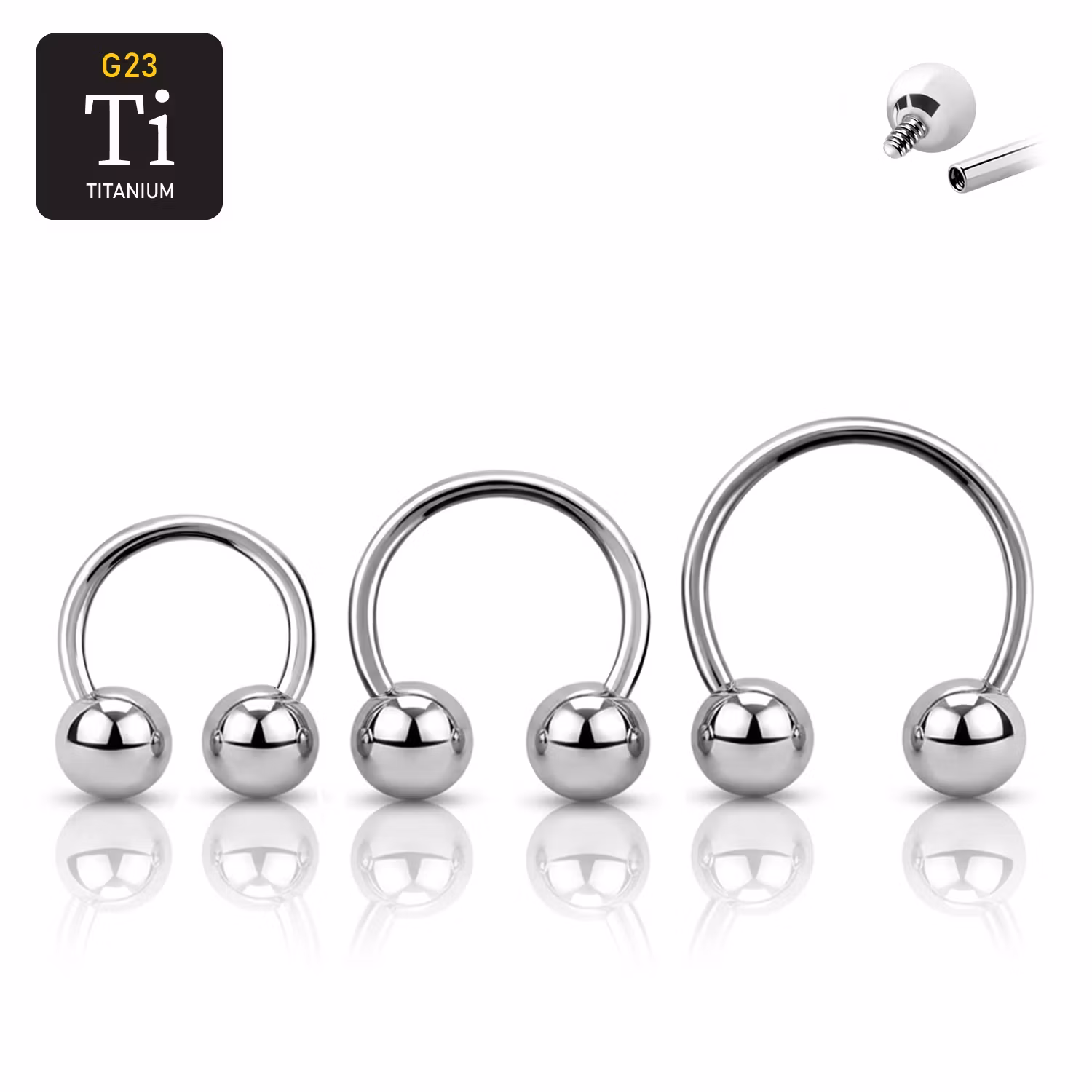 Titanium CBR invändigt gängad 1.2mm med 5mm kulor