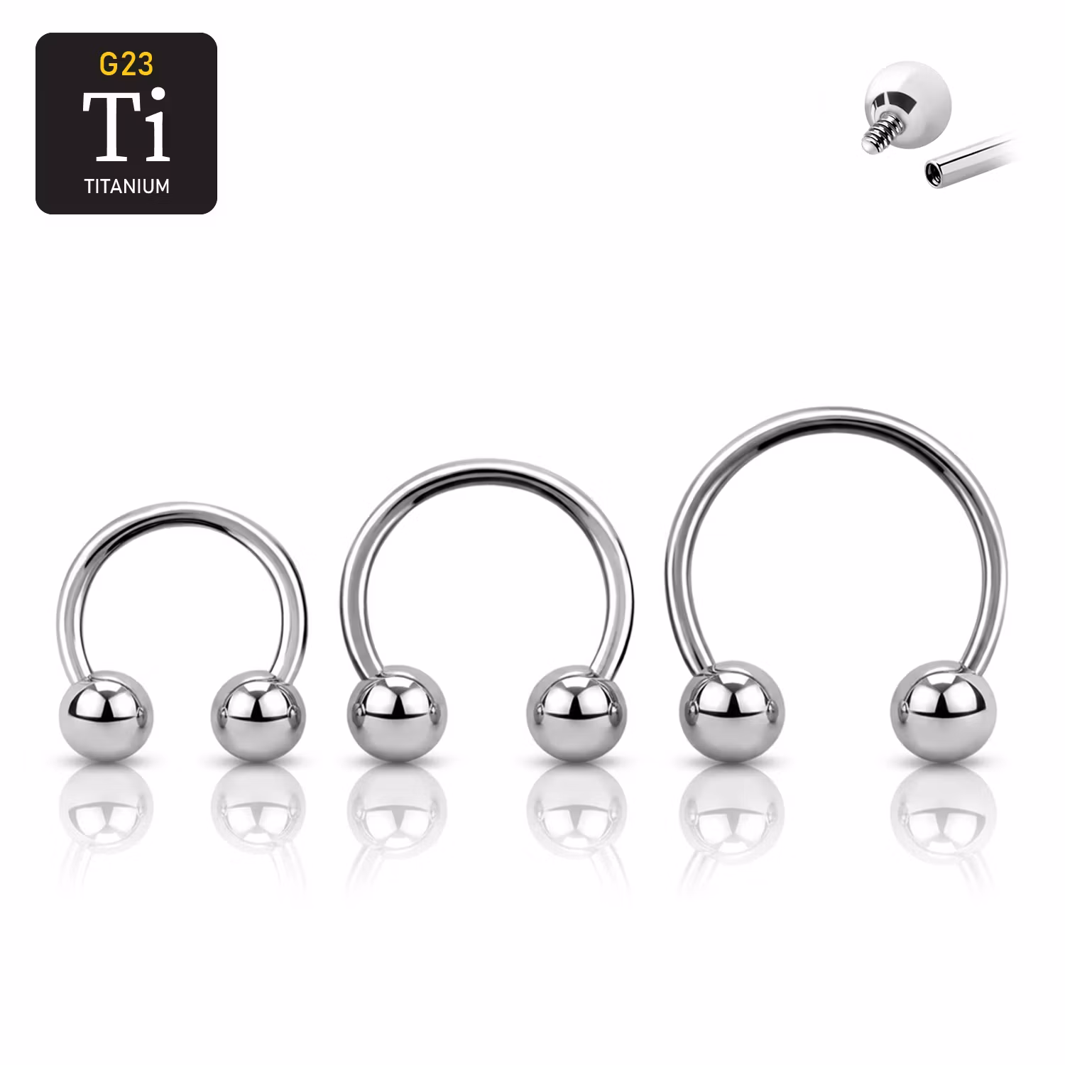 Titanium CBR invändigt gängad 1.2mm med 4mm kulor