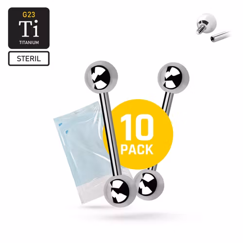 BULK 10-pack invändigt gängad barbell 1.6mm / 5mm