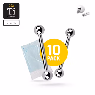 BULK 10-pack invändigt gängad barbell 1.6mm / 4mm