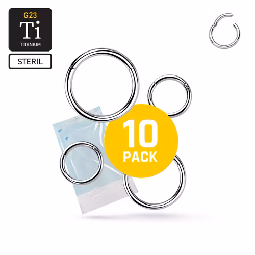 BULK 10-pack segmentring / clicker med gångjärn 1.2mm
