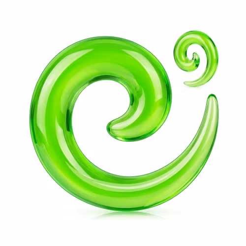 Töjspiral / spiraltöjning i grön akrylplast