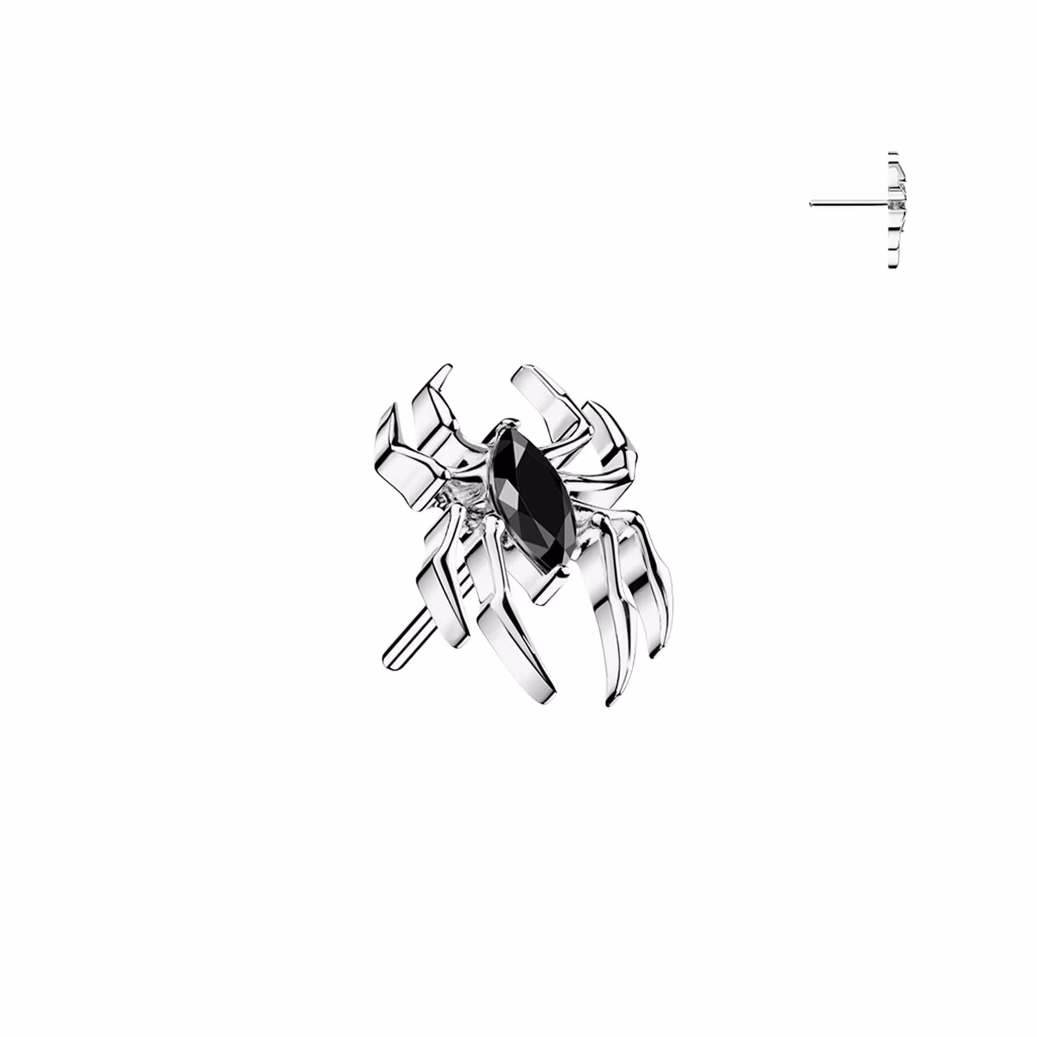 Threadless topp - Spindel med Marquise CZ