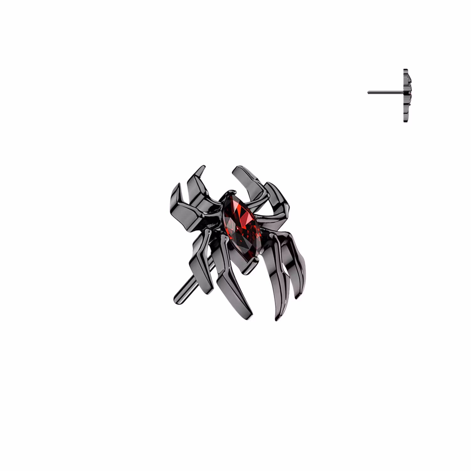 Threadless topp - Spindel med Marquise CZ
