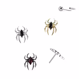 Threadless topp - Spindel med Marquise CZ