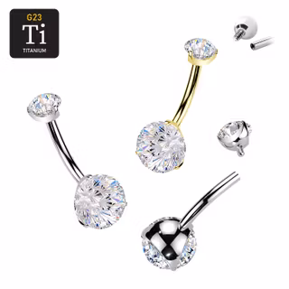 "Fireworks" Titanium Banana invändigt gängad 1.6mm med fireworks CZ