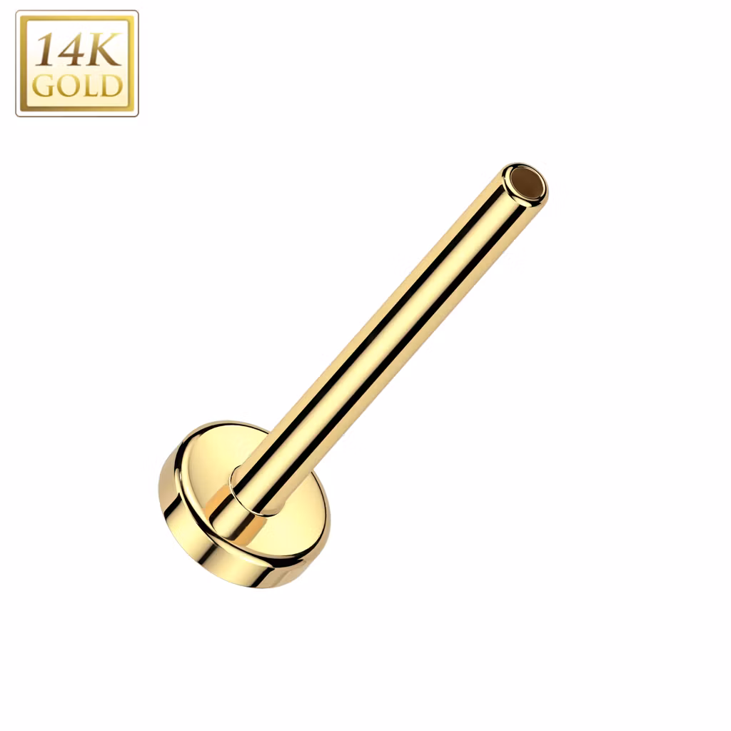 14 karat threadless labret 0.8mm med 2.5mm bas