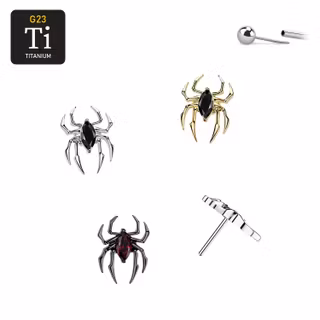 Threadless topp - Spindel med Marquise CZ