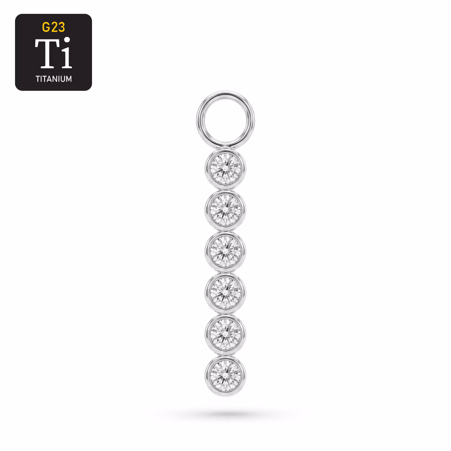 Hänge i titan med 6st CZ – Charm / Add-on till ringar & smycken