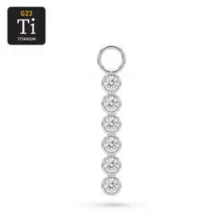 Hänge i titan med 6st CZ – Charm / Add-on till ringar & smycken