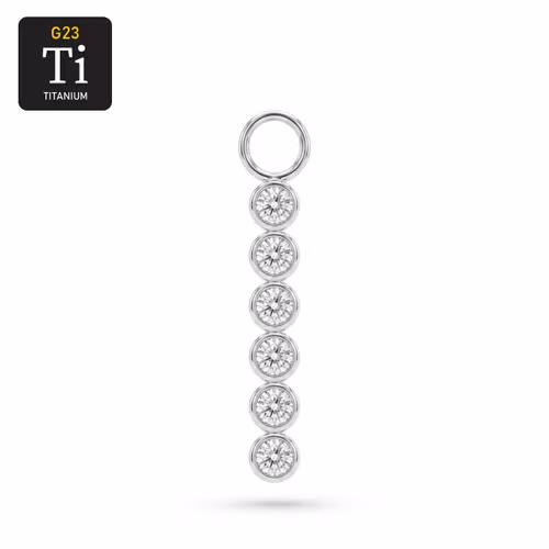 Hänge i titan med 6st CZ – Charm / Add-on till ringar & smycken