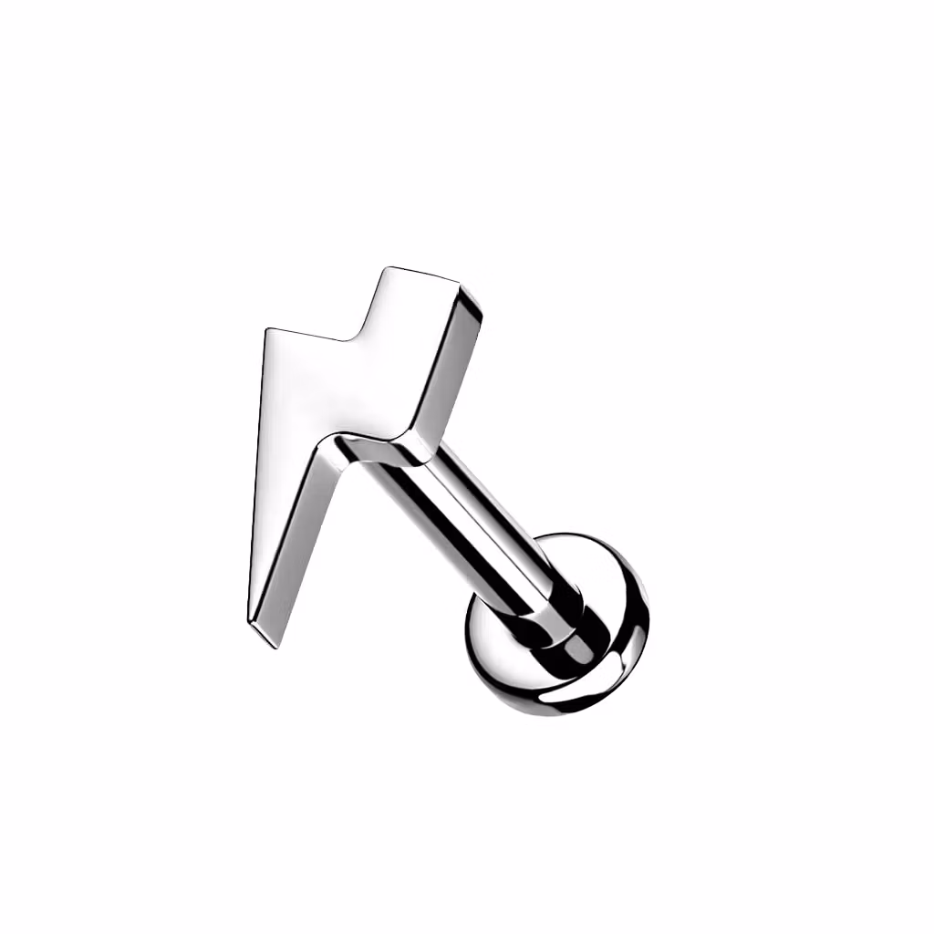 1.2mm Labret i titan med blixt - invändigt gängad