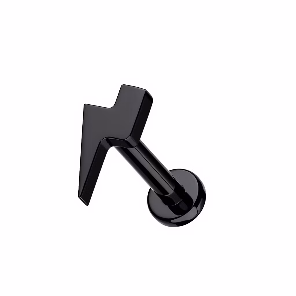 1.2mm Labret i titan med blixt - invändigt gängad